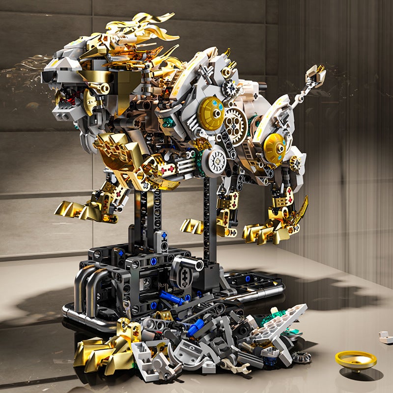 Meiji 13090 Mechanical Lion Mechanical Linkage Model Kidsren'S Assembled Building Blocks Boys Educational Toys - Image 3